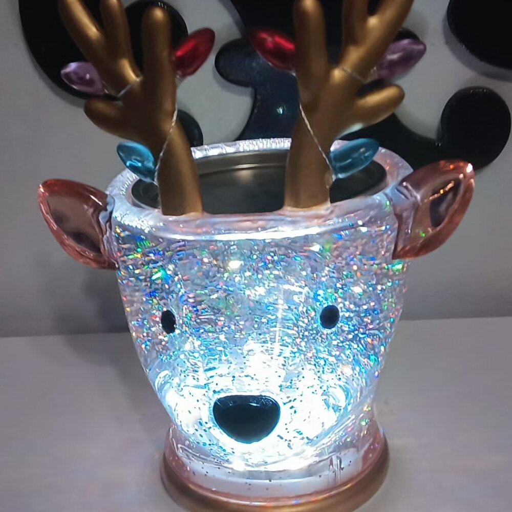 Bath and Body Works reindeer water love with glitter Candle holder